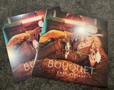 signed bouquet (cream colored vinyl) + autographed art card - gwen stefani Foto 1 de 4