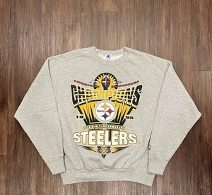 Vtg 1995 Pittsburgh Steelers Super Bowl AFC Champs Crewneck Sweatshirt - Sz XL - Picture 1 of 6