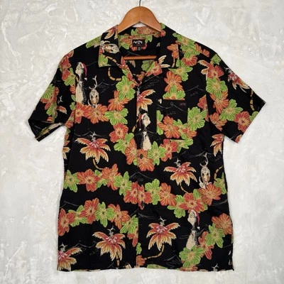 Billabong Dr Seuss Hombres S Grinch Domingo Vacaciones Camisa Polo Negro Floral Algodón Foto 1 de 4