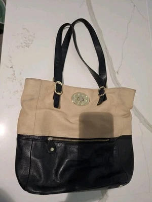 Bolso de hombro de cuero con bloques de colores Emma Fox Two Tkne Foto 1 de 4