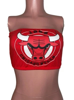 Chicago Bulls NBA Bandeau Bra Tube Cropped Top 2022 Licensed - Image 1 of 3