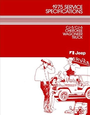 1975 Jeep Service Specifications Manual CJ 5 CJ 7 Commando Wagoneer Truck Book - Imagem 1 de 4