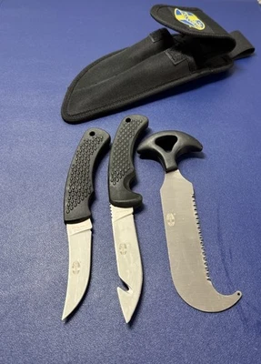 Juego de 3 cuchillos de caza Mossberg con funda Foto 1 de 4