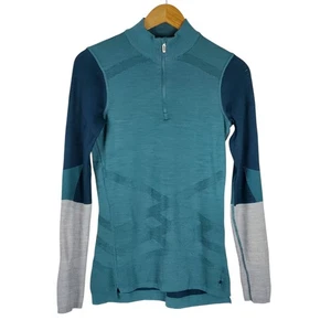 Smartwool Intraknit 200 Merino Colorblock 1/4 Cremallera Mujer M Capa Base L/S DEFECTUOSO - Imagen 1 de 15