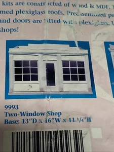 Dollhouse Miniature HOUSEWORKS Two-Window Shop Kit #9993 Unfinished Wood 1:12 - Picture 1 of 4