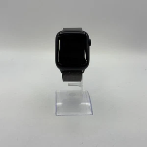 Apple Watch (Series 9) 45mm Graphite Aluminum (LTE) Black Milanese Loop - Good - Picture 1 of 4