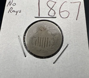 1867 5c Shield Nickel Very Circulated SKU#G - Picture 1 of 6