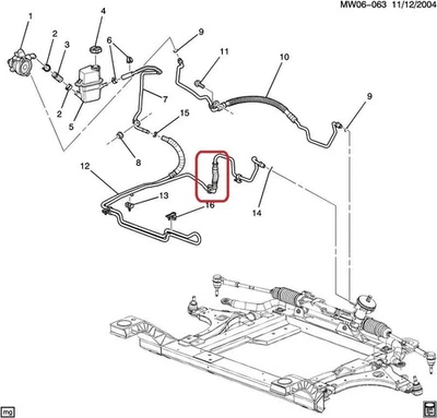 Manguera de enfriador de dirección asistida GM 25793853 06 Impala, Monte Carlo B28-7 NOS genuina Foto 1 de 4
