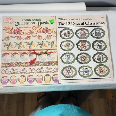 Christmas Cross Stitch Pattern Booklets Borders & 12 Days Of Christmas - Image 1 of 2