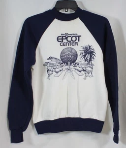 Vtg Epcot Center Sweatshirt Walt Disney World Early Navy 1982 Retro Unisex M - Picture 1 of 13