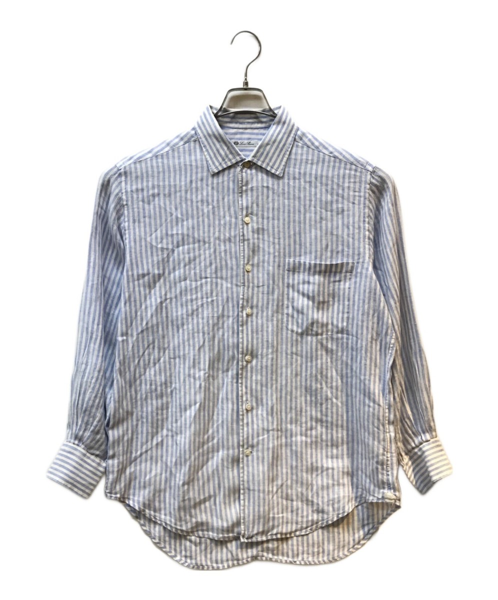 Button Down Striped Field Shirt【USED】 Loro Piana Linen Striped Casual Button-Down Shirts for Men