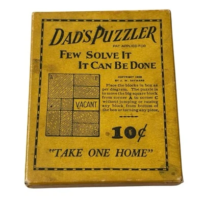 Dad's Puzzler Vintage Toy Puzzle Wood Blocks Complete 1920s Gas Station Promtion - Image 1 of 4