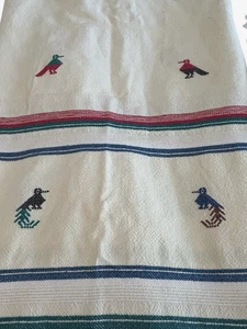 Tovaglia vintage tessuto guatemalteco tessuto cotone ricamato 48"x72" - Foto 1 di 18