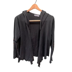 Blau Fisch grau Kapuze offen Cardigan vorne zum Binden abstrakte Kunst zum Tragen Jacke-Gr. 1 - Bild 1 von 8