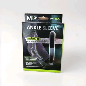 PTEX PRO KNIT COMPRESSION ANKLE SLEEVE, NEW, MEDIUM, BLACK/GREY, MEDICAL, SPORTS - Picture 1 of 2