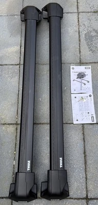 Barras portaequipajes de techo Thule, Porsche Cayenne Coupé 2018+ en adelante, borde de barra de ala negra Foto 1 de 4