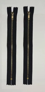 2 cremalleras cerradas de latón de 8", negras #3 - Imagen 1 de 1
