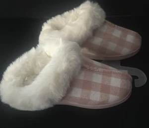 Damengröße 7-8 PINKE Hausschuhe LC CONRAD MEMORY FOAM Fell gefüttert DOOR OUTDOOR - Bild 1 von 6