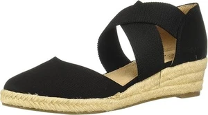 LifeStride Velocity 2.0 Keaton Keilabsatz Hanfabsatz Sandale Espadrille schwarz 6,5 W Weite - Bild 1 von 7