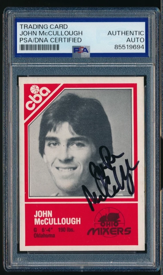 1982 TCMA CBA #34 John McCullough RC signed auto autograph PSA/DNA (former NBA - Image 1 of 2
