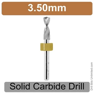 3.5mm .138" .1378" Carbide Drill Bit 1/8" Shank ONE Piece Solid Carbide 3.50 N - Foto 1 di 5