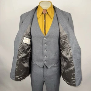 Vtg 70s Grand Entry Suit Western Mens 44 Jacket 38 29 Pants Leisure Polyester - Picture 1 of 23