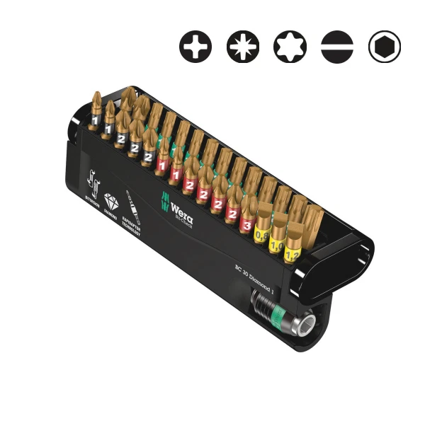 WERA 05057431001 Bit-Check 30 Diamond 1, 30 pieces - Image 1 of 4