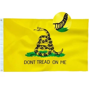 Bandiera Dont Tread on Me 3x5 piedi - Bandiera Gadsden ricamata 210D Oxford resistente... - Foto 1 di 6