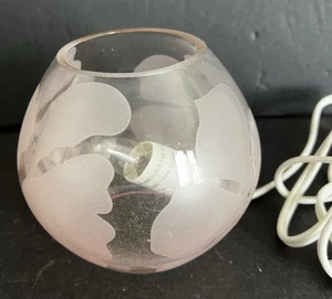 Vintage IKEA Knubbig Pale Pink Glass Ball Light Lamp Flowers 4.5" - Picture 1 of 5