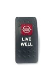 Euro Rocker Switch Cover- LIVE WELL. Black with 1 Red Lens. Contura II. Fits ...