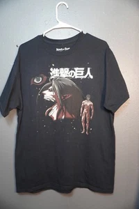 Attack On Titan Anime Personaggio Design T-Shirt Nera Uomo Taglia Large - Foto 1 di 6