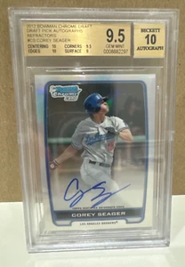 2012 Bowman Chrome Refractor Auto, Corey Seager, BGS 9.5 - Picture 1 of 2