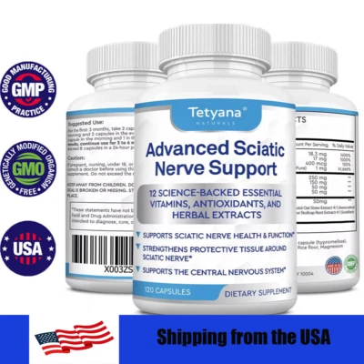 Ácido alfa lipoico Vitamina Alivio avanzado de apoyo al nervio ciático 120 cápsulas Foto 1 de 4