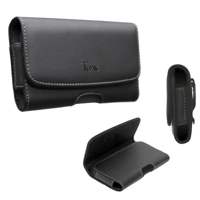 Leather Pouch Case w/Belt Clip Holster For LG STYLO 4 fits the phone with Otter - Image 1 of 4