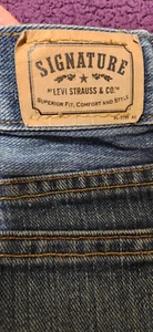 Levi Strauss Signature Boys Jeans Size 7 Relaxed Fit Snap Button Great Condition - Picture 1 of 6