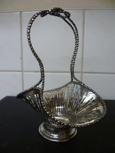 ANTIKE MARKE "Pelikan", WEIDENKORBFORM DURCHBOHRT VERSILBERT BON BON SCHALE - Bild 1 von 11