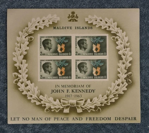 1963 Maldive Islands John F. Kennedy Souvenir Sheet - MNH Cover