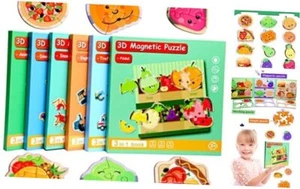 Magnetic Puzzles for Kids Ages 1-3, Travel Toddler Puzzles Ages 2-4 Year, Food - Picture 1 of 8