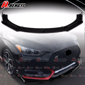 For Hyundai Veloster N 2018-2022 Front Lip Splitter Body Kits Gloss Black - Picture 1 of 12