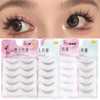 5 Pairs Natural False Eyelashes Cosmetics Lower Eyelashes False Eyelashes Make↔ - Image 1 of 4