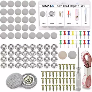 Kit Riparazione Cielo Auto Grigio 70Pcs - Puntine per Cielo Auto - Riparazione C - Foto 1 di 12