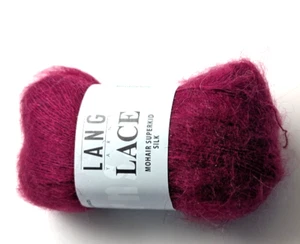 Single Skein Lang Yarns Lace 58% Mohair 42% Silk 25 gm/ 340 yds 0066 Fuchsia DS - Picture 1 of 2