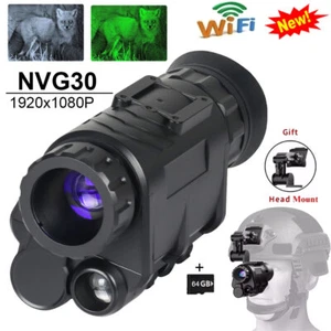 940nm NVG30 Helmet Night Vision WIFI Monocular Wide View 40° IR For Hunting - Picture 1 of 16