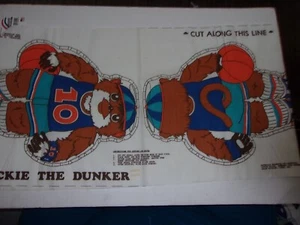 Vintage Cut & Sew Fabric Panel Dickie the Dunker Basketball Chimp - Picture 1 of 4