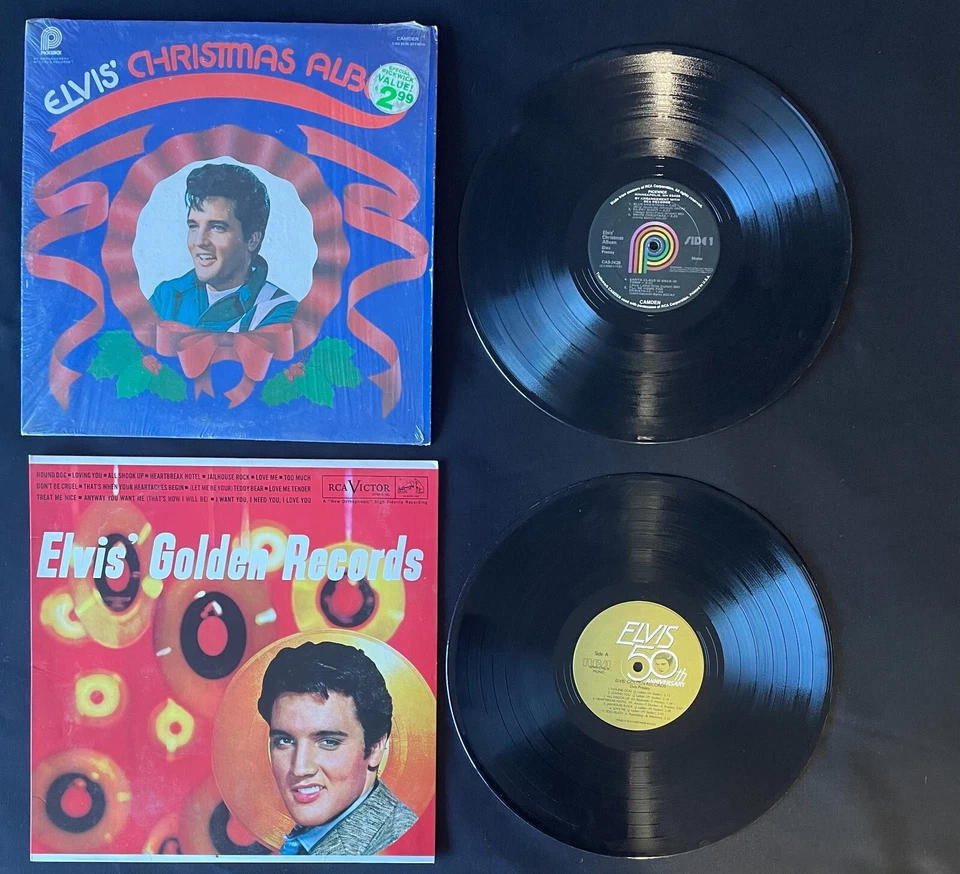 ELVIS 50th ANNIVERSARY /CHRISTMAS  =ORIGINAL 70's VINYL  2 ALBUM COLLECTOR LOT - Image 1 of 2