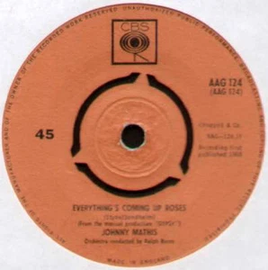JOHNNY MATHIS~EVERYTHING'S COMING UP ROSES / SMALL WORLD~1960 UK VINYL 7" SINGLE - Picture 1 of 2