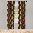Animal Art Curtains 2 Panel Set Owls and Rowan Branches