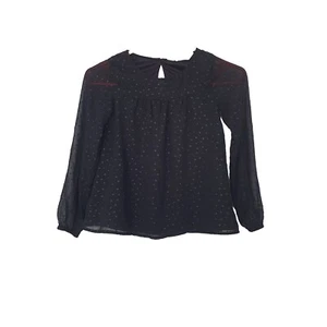 H&M, Girls, top, long sleeves, black, size 8/9 years, used, ingood condition - Picture 1 of 6