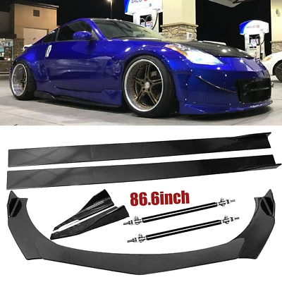 Front Bumper Lip Splitter Spoiler Rear Lip Strut Rod Body For Nissan 350Z Foto 1 de 4