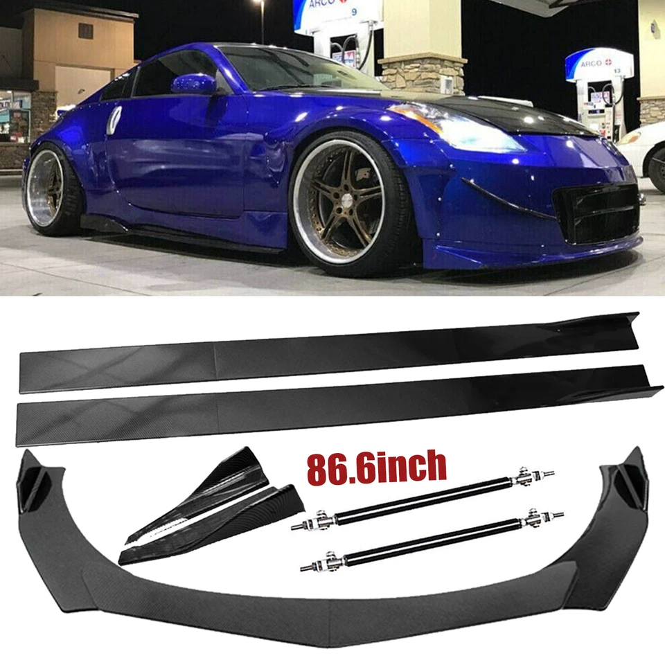 Front Bumper Lip Splitter Spoiler Rear Lip Strut Rod Body For Nissan 350Z - Image 1 of 4